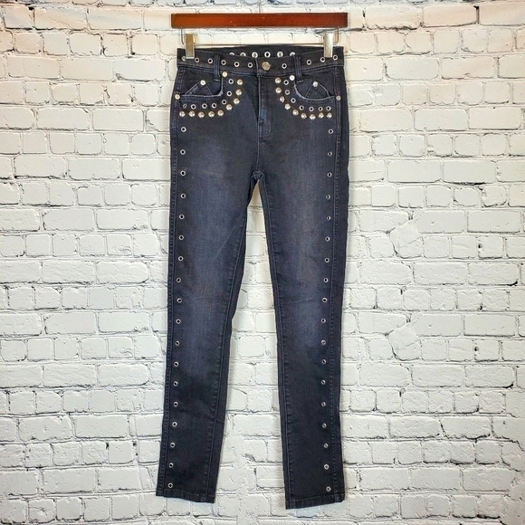 CURRENT Elliott Skinny Stiletto Jeans With Studs - Picture 4 of 13